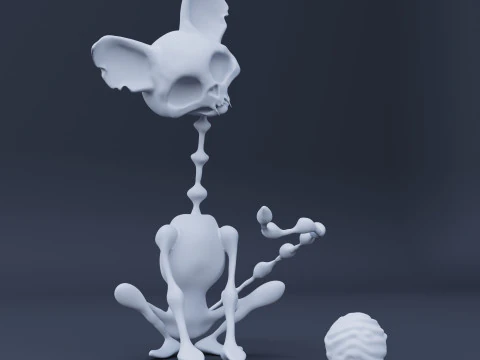 Zombie cat - High Poly 3D Model