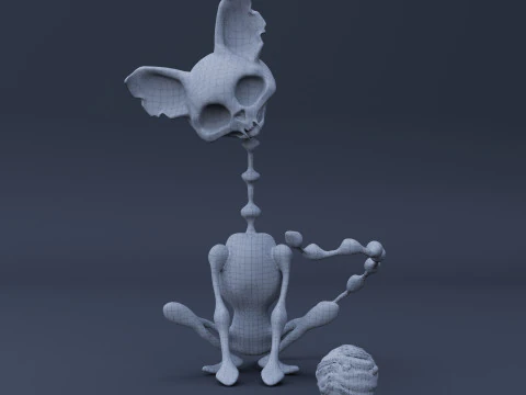 Zombie cat - High Poly 3D Model
