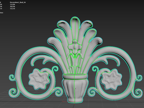 Flower stone decoration 3D 모델