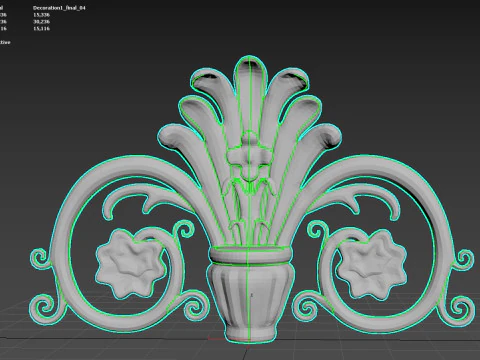 Flower stone decoration 3D Model