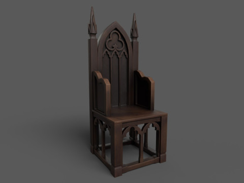 Medieval chair Low poly 3D Модель