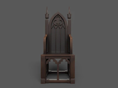 Medieval chair Low poly 3D Model