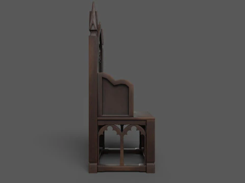 Medieval chair Low poly 3D Model