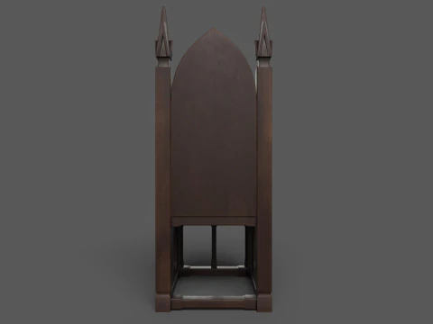 Medieval chair Low poly 3D Model