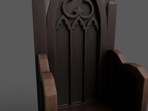 Medieval chair Low poly 3Dモデル
