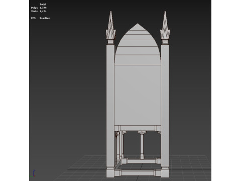 Medieval chair Low poly 3Dモデル
