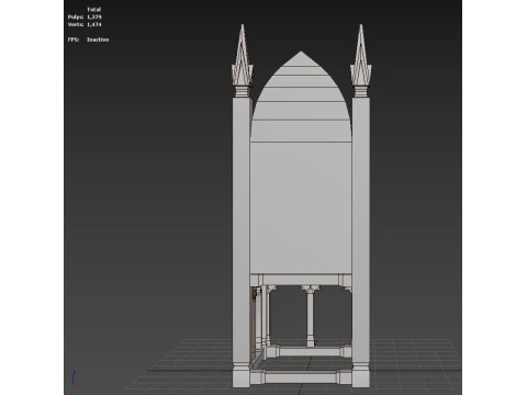 Medieval chair Low poly 3D Model