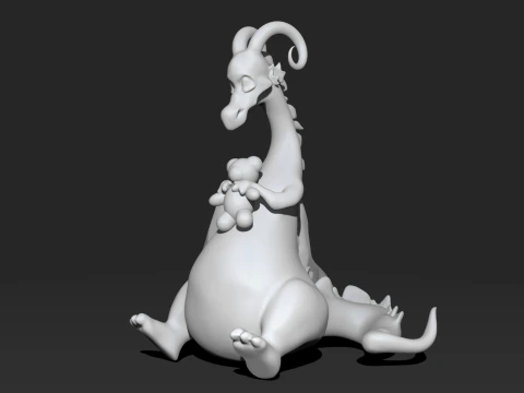 Drag&atilde;o Adormecido Modelo 3D