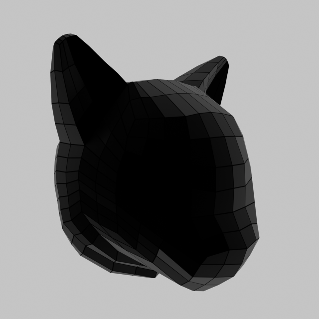 Low poly cat head 3D 모델 .c4d .max .obj .3ds .fbx .stl .blend 