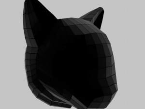 Low poly cat head Modelo 3D