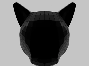 Голова кота з низьким полем 3D Модель