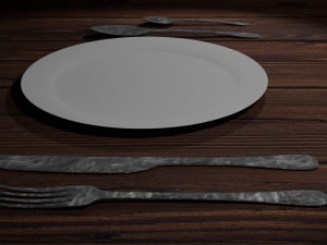 Simple metal cutlery 3D 모델