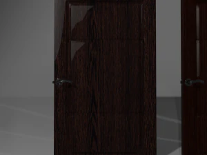 Interior wooden doors 5 options with textures and handles with locks 3D Model