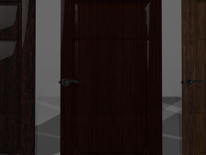 Interior wooden doors 5 options with textures and handles with locks 3D Model
