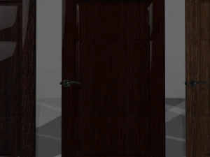 Interior wooden doors 5 options with textures and handles with locks 3D Model