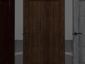 Interior wooden doors 5 options with textures and handles with locks 3D Model