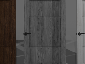 Interior wooden doors 5 options with textures and handles with locks 3D Model