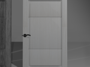 Interior wooden doors 5 options with textures and handles with locks 3D Model