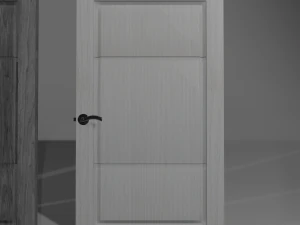 Interior wooden doors 5 options with textures and handles with locks 3D Model