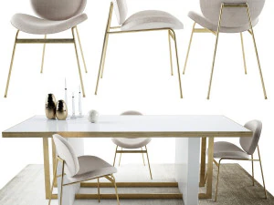 Ane Dinning Chair and Whitney Dining Table by West elm Collection 3D Model