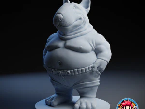 Пухлый бультерьер расслабляется - без поддержки 3D Принт Модель