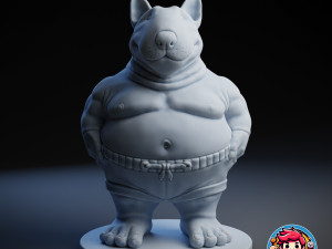 Chubby Bull Terrier Chilling - Supportless Modelo de impresión 3D