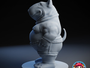 Chubby Bull Terrier Chilling - Supportless Modelo de impresión 3D