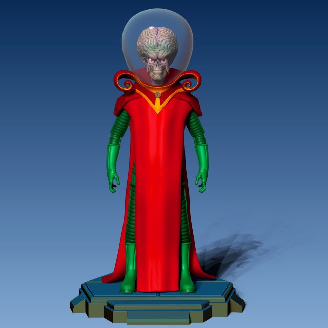 ALIEN FROM THE MOVIE MARS ATTACKS FOR 3D PRINTING Modello di stampa 3D .c4d .max .obj .3ds .fbx .stl .blend 