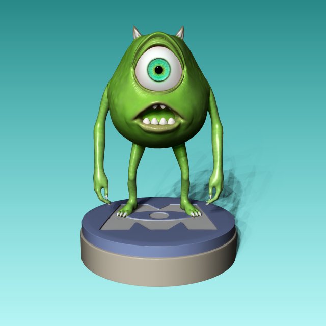 Mike Wazowski from Monsters Inc 3D Print Model .c4d .max .obj .3ds .fbx .stl .blend 