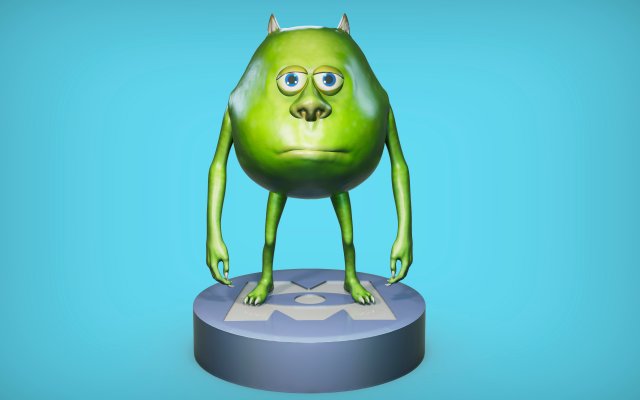Mike Wazowski from Monsters Inc 3Dプリントモデル .c4d .max .obj .3ds .fbx .stl .blend 
