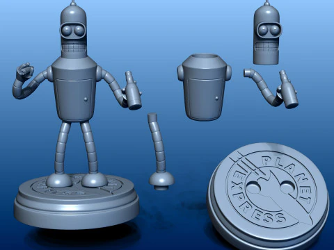 Bender from Futurama 3D Model