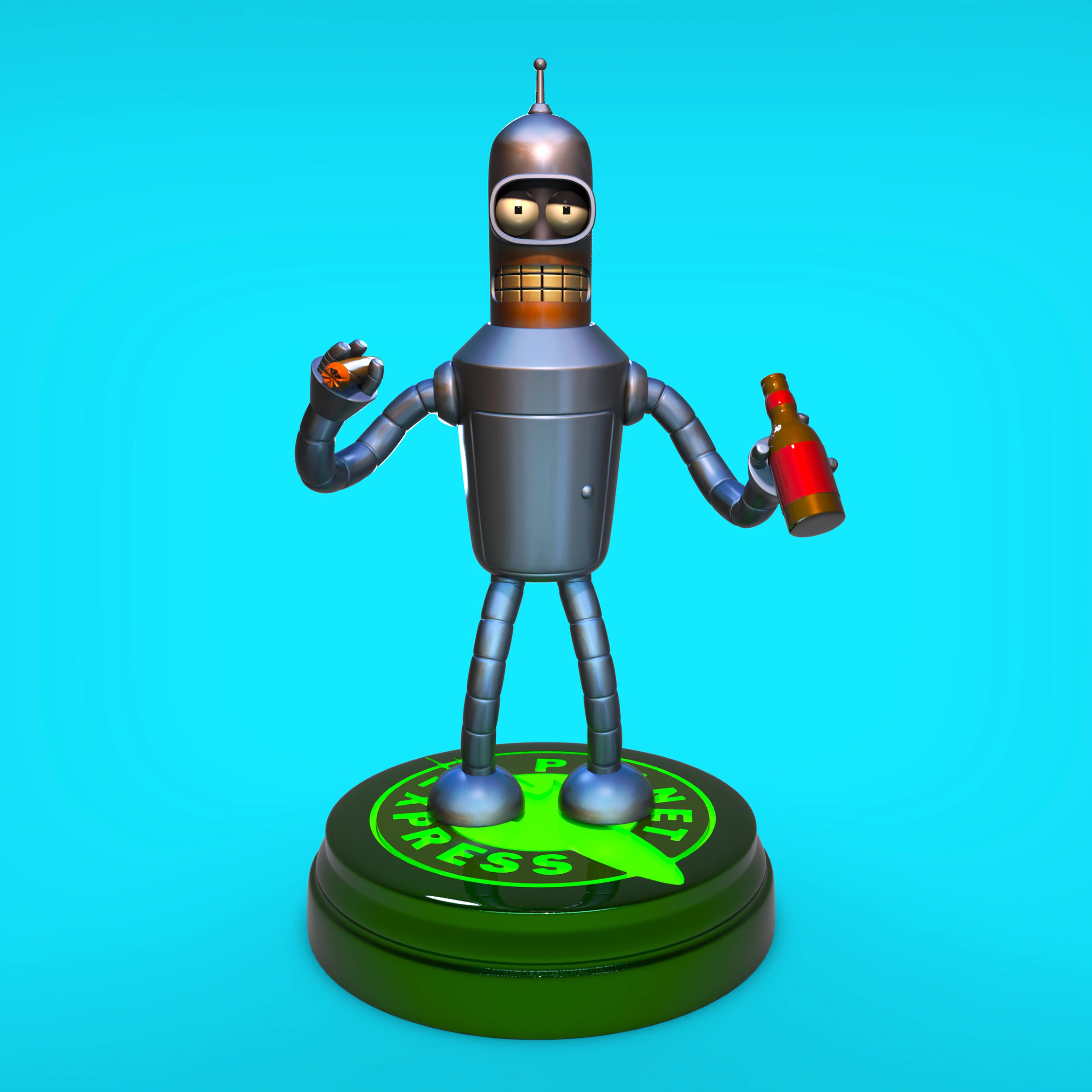 Bender from Futurama 3D Model .c4d .max .obj .3ds .fbx .stl .blend