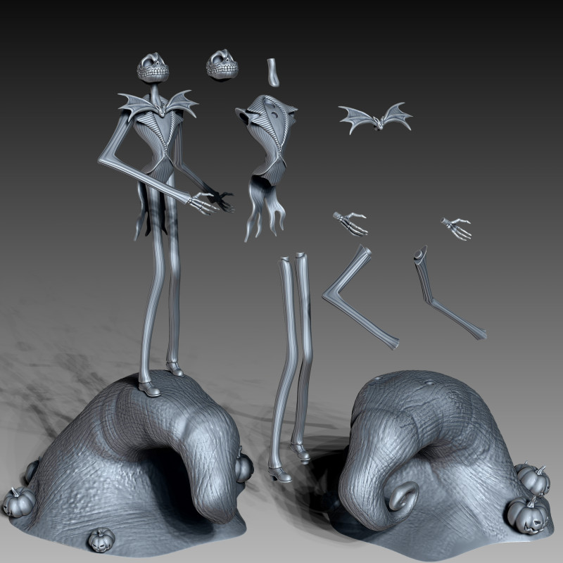 Jack Skellington from the Nightmare Before Christmas Modèle 3D .c4d .max .obj .3ds .fbx .stl .blend 