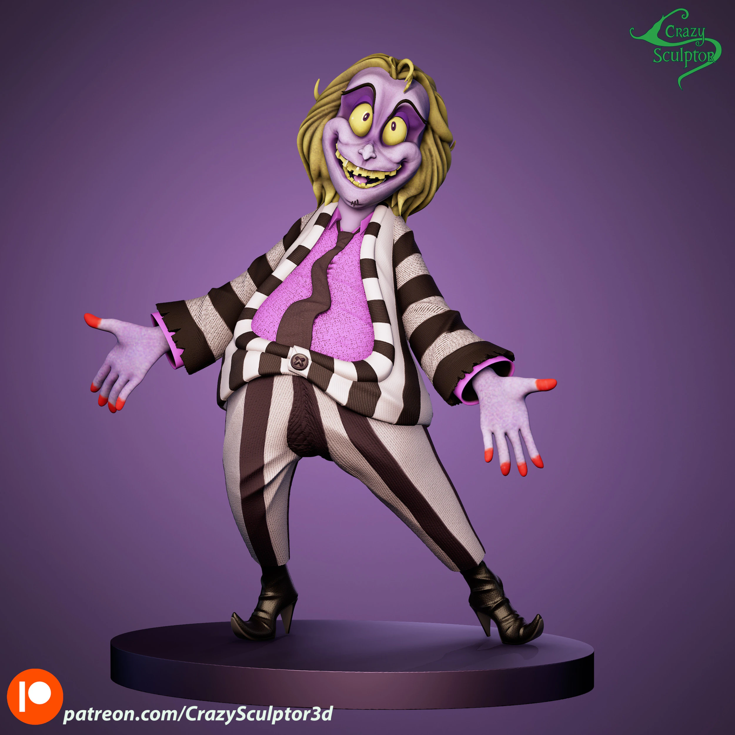 Beetlejuice 3D Model .c4d .max .obj .3ds .fbx .stl .blend