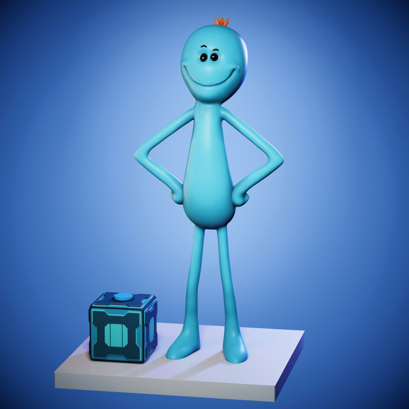 Sr. Meeseeks para Rick e Morty Modelo 3D .c4d .max .obj .3ds .fbx .stl .blend 
