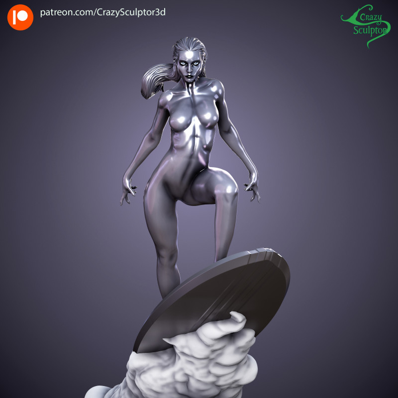 Surfista Prateado Modelo de Impressão 3D .c4d .max .obj .3ds .fbx .stl .blend 