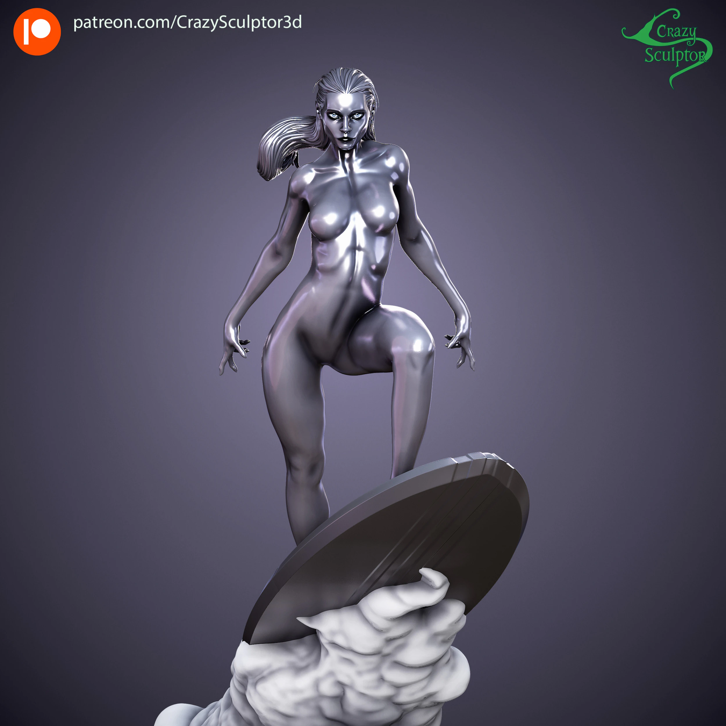 Silver Surfer 3D Print Model .c4d .max .obj .3ds .fbx .stl .blend 