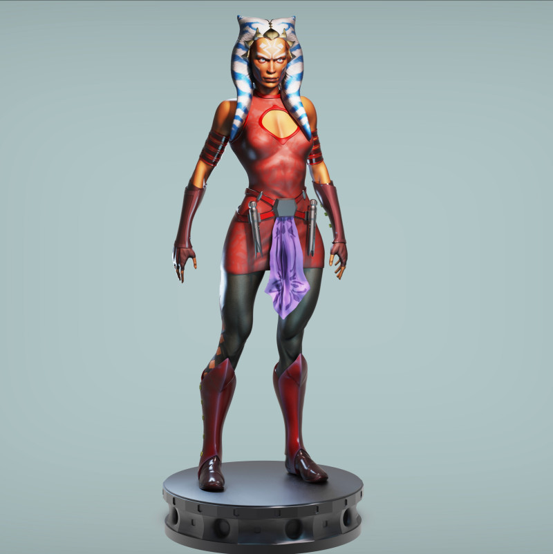 स्टार वार्स से अहसोका तानो 3D प्रिंट मॉडल .c4d .max .obj .3ds .fbx .stl .blend 