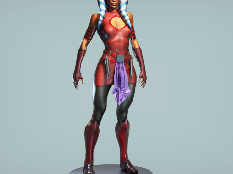 スター・ウォーズのアソーカ・タノ 3Dプリントモデル