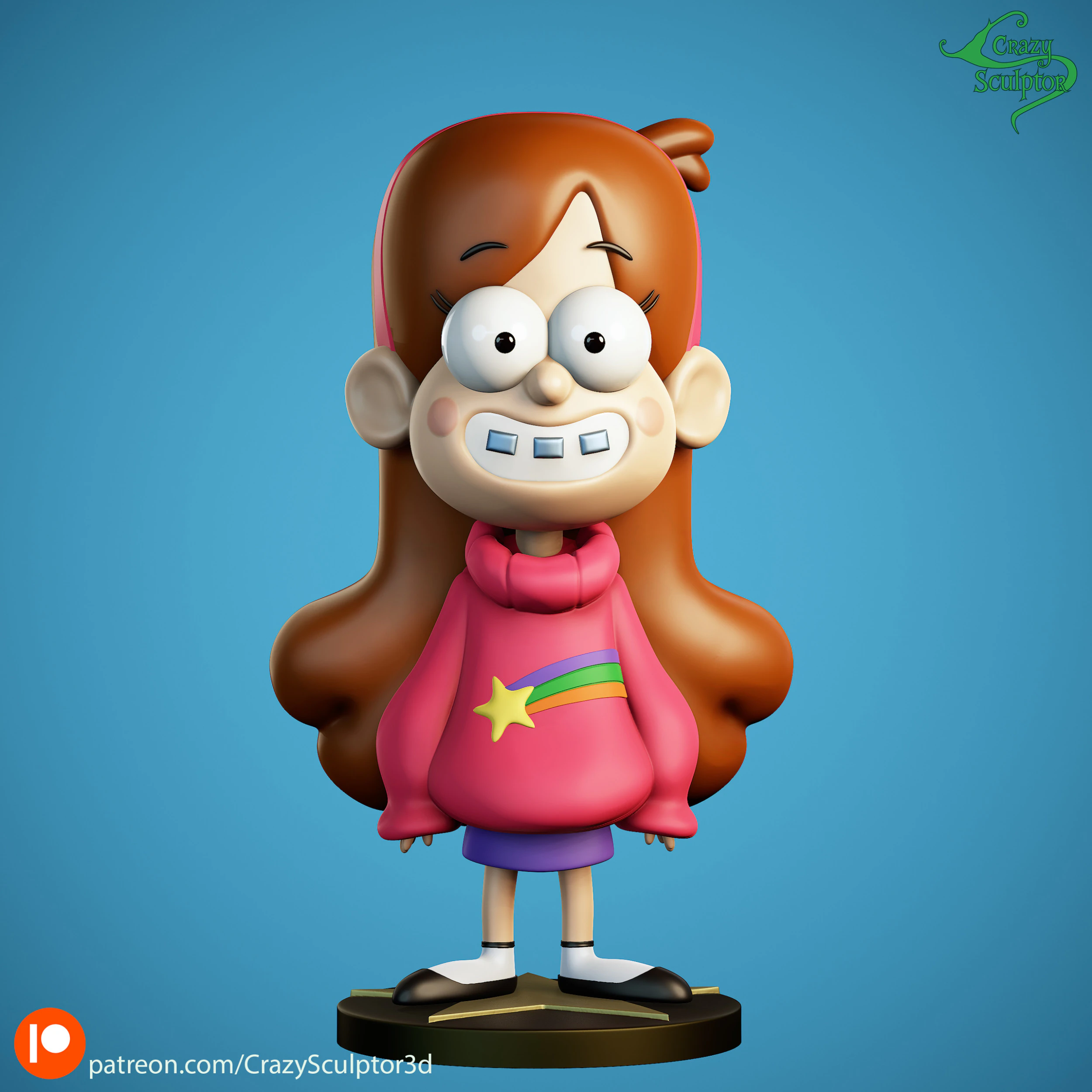 Mabel Pines from Gravity Falls 3D Print Model .c4d .max .obj .3ds .fbx .stl .blend