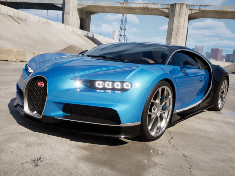 Bugatti Chiron 2017 3D 模型