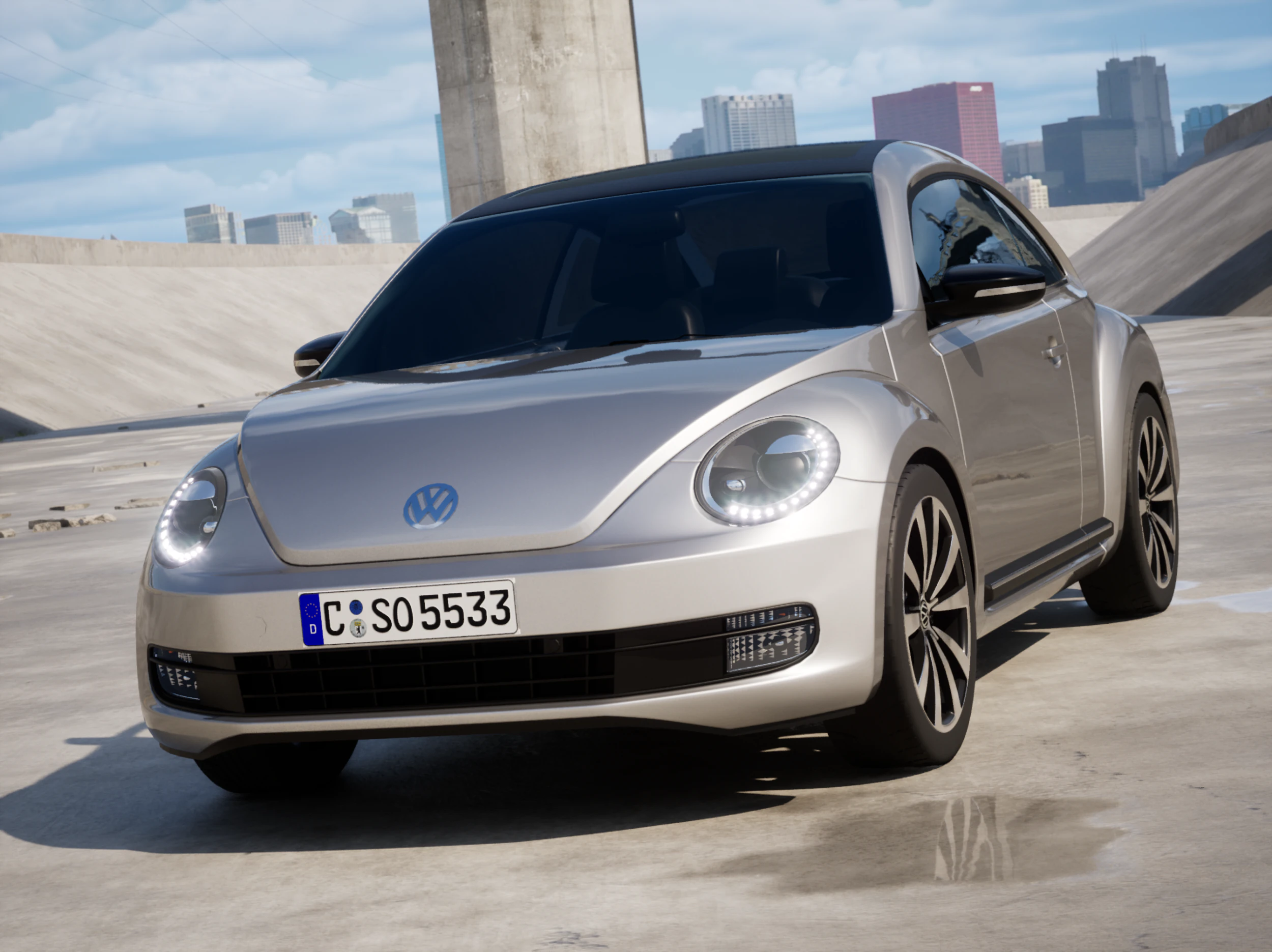 Volkswagen Beetle 2012 3D Model .c4d .max .obj .3ds .fbx .stl .blend 