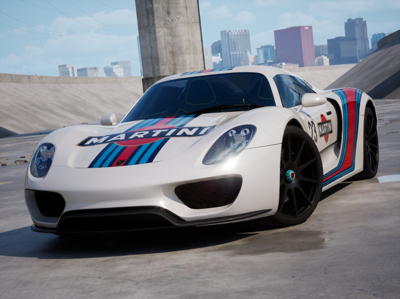 Porsche 918 Spyder Martini 2013 3D Model .c4d .max .obj .3ds .fbx .stl .blend