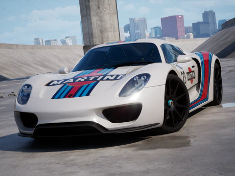 Porsche 918 Spyder Martini 2013 3D Model