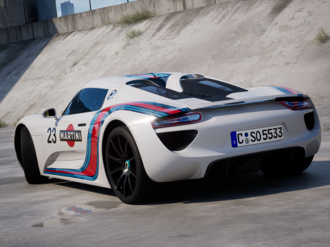Porsche 918 Spyder Martini 2013 3D Model