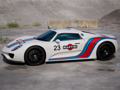 Porsche 918 Spyder Martini 2013 3D Model