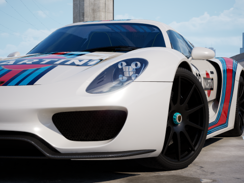 Porsche 918 Spyder Martini 2013 3D Model