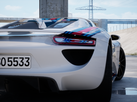 Porsche 918 Spyder Martini 2013 3D Model
