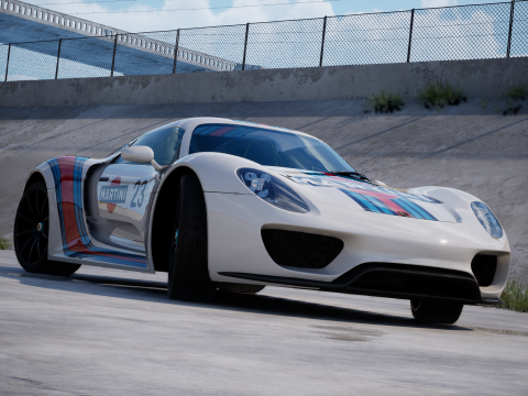 Porsche 918 Spyder Martini 2013 3D Model