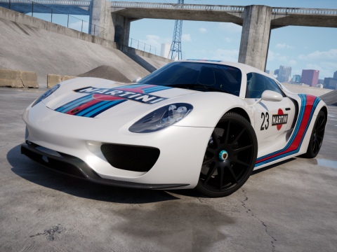 Porsche 918 Spyder Martini 2013 3D Model